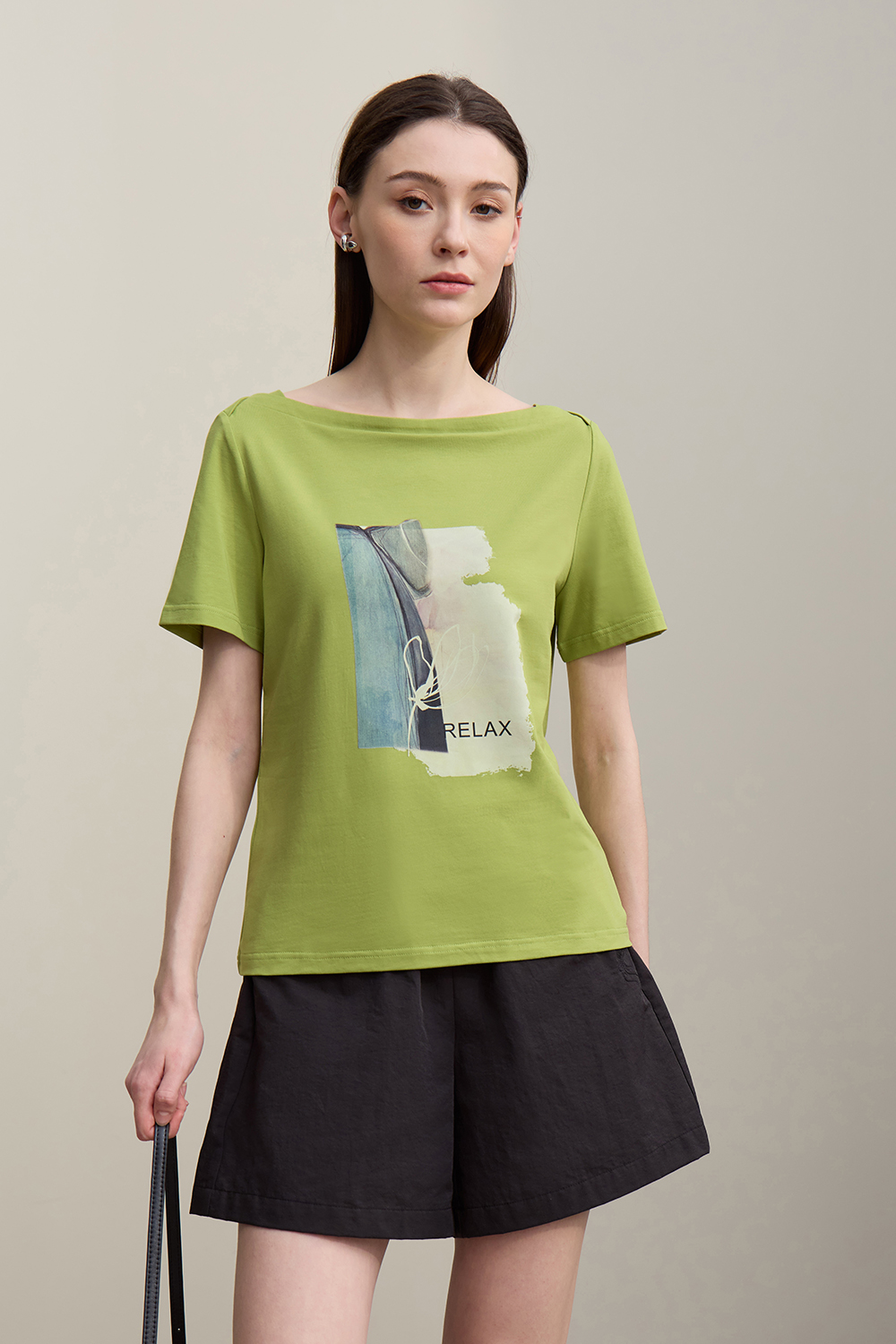 Square Neck Printed T-shirt