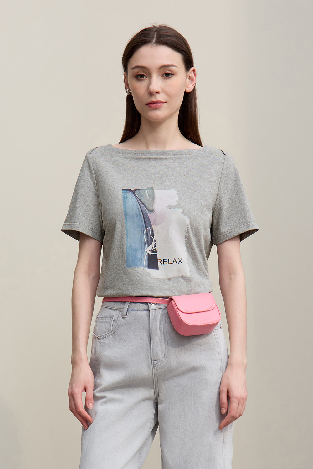 Square Neck Printed T-shirt