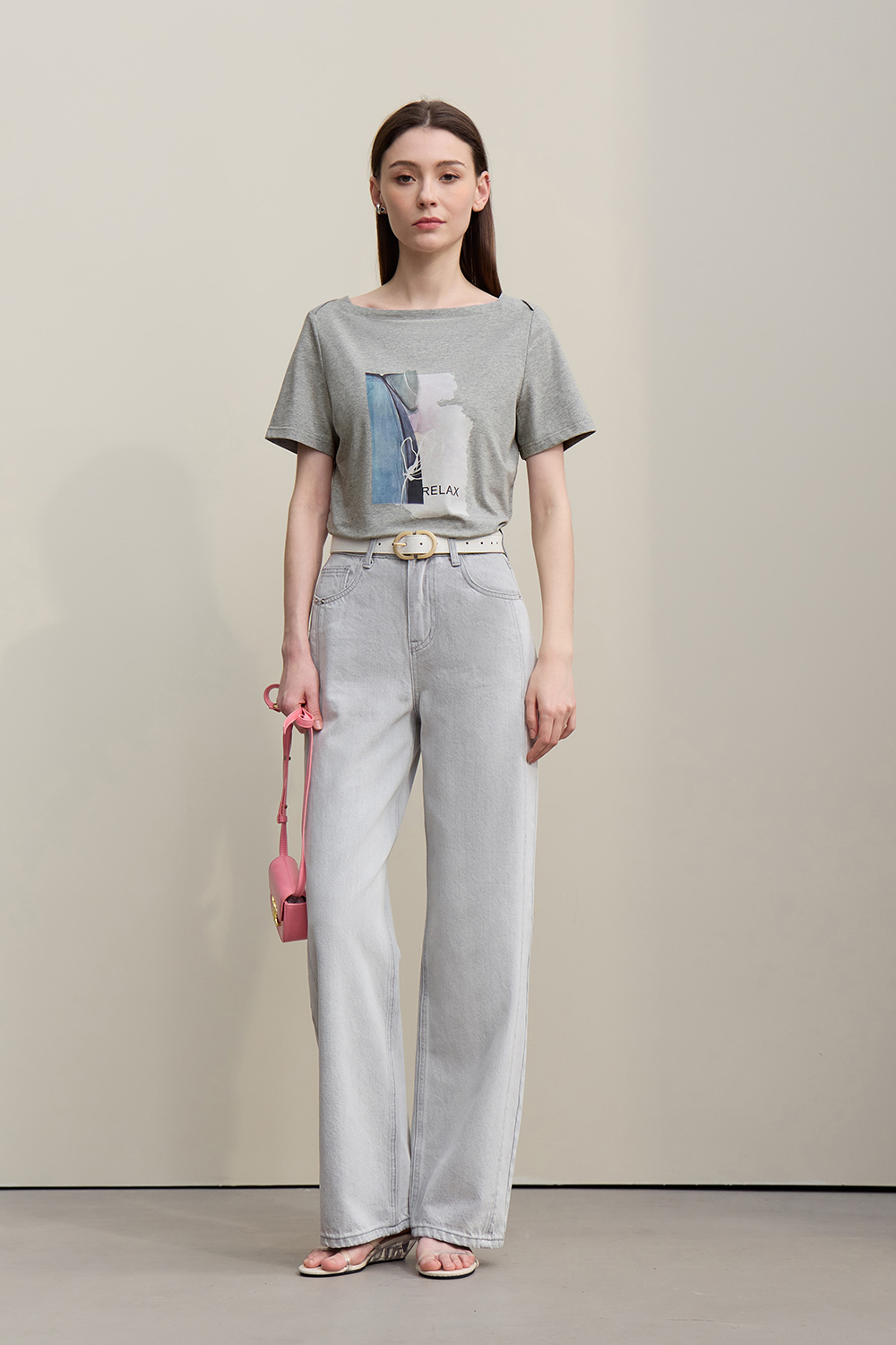 Square Neck Printed T-shirt