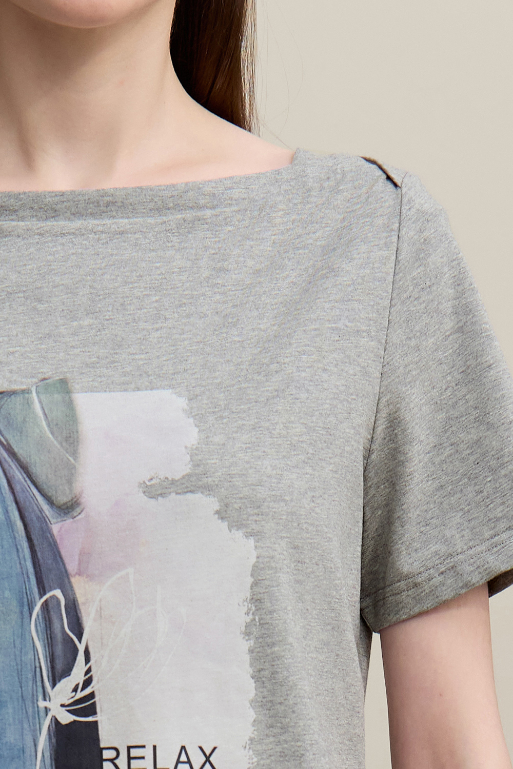 Square Neck Printed T-shirt