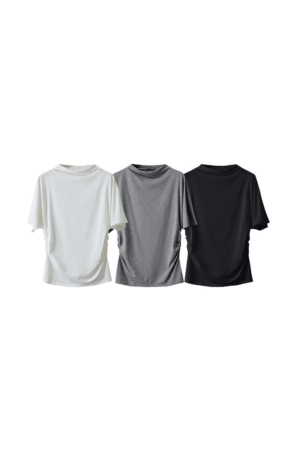 Semi-high Neck Waist T-shirt