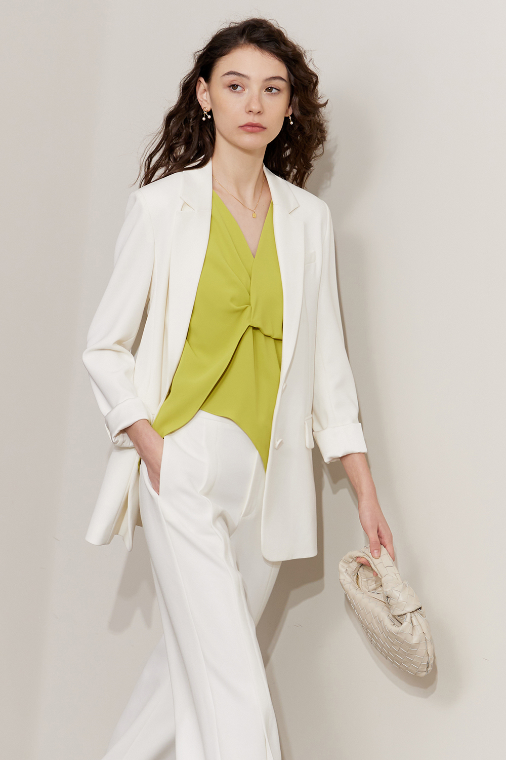 V-neck Twist Chiffon Top