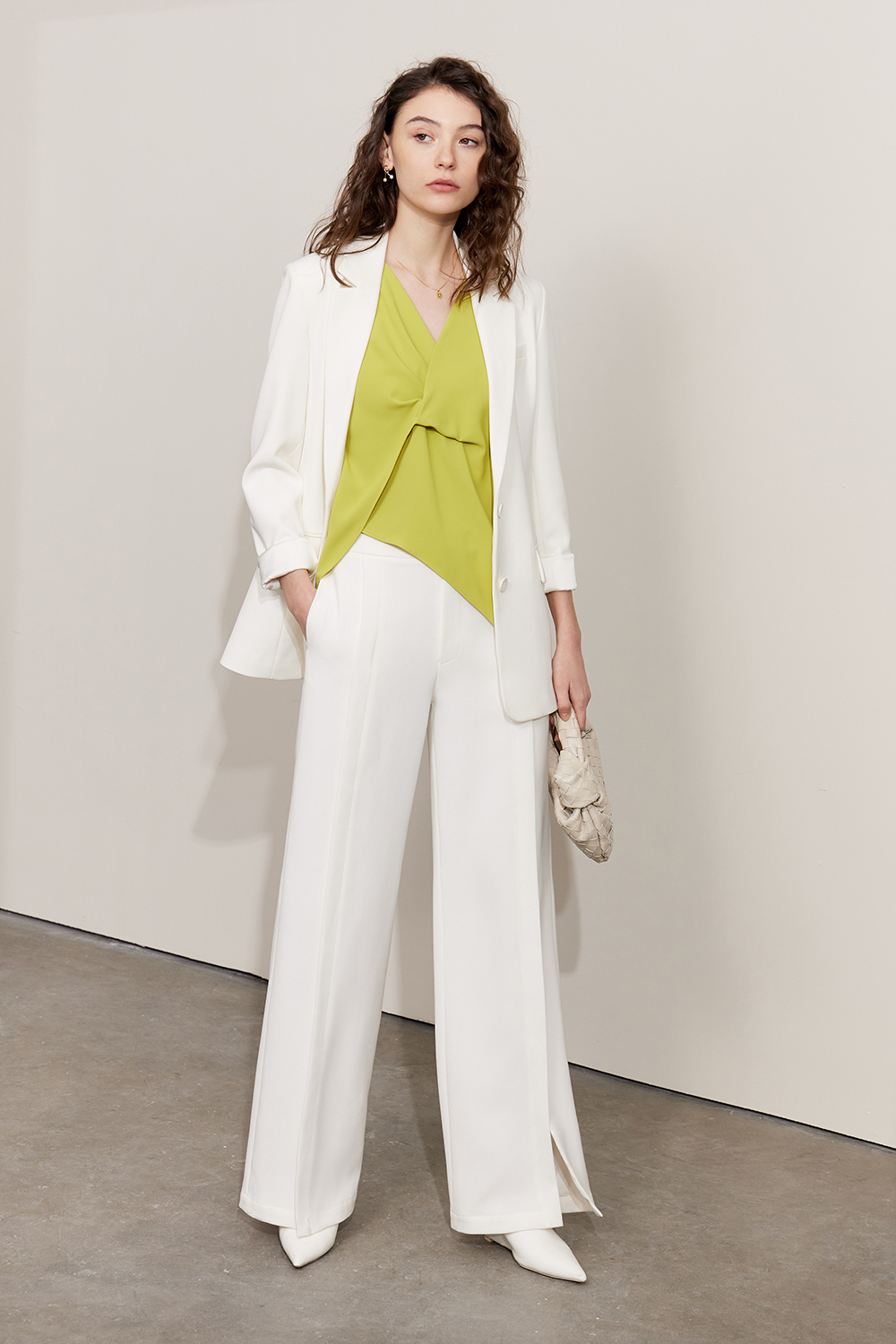 V-neck Twist Chiffon Top