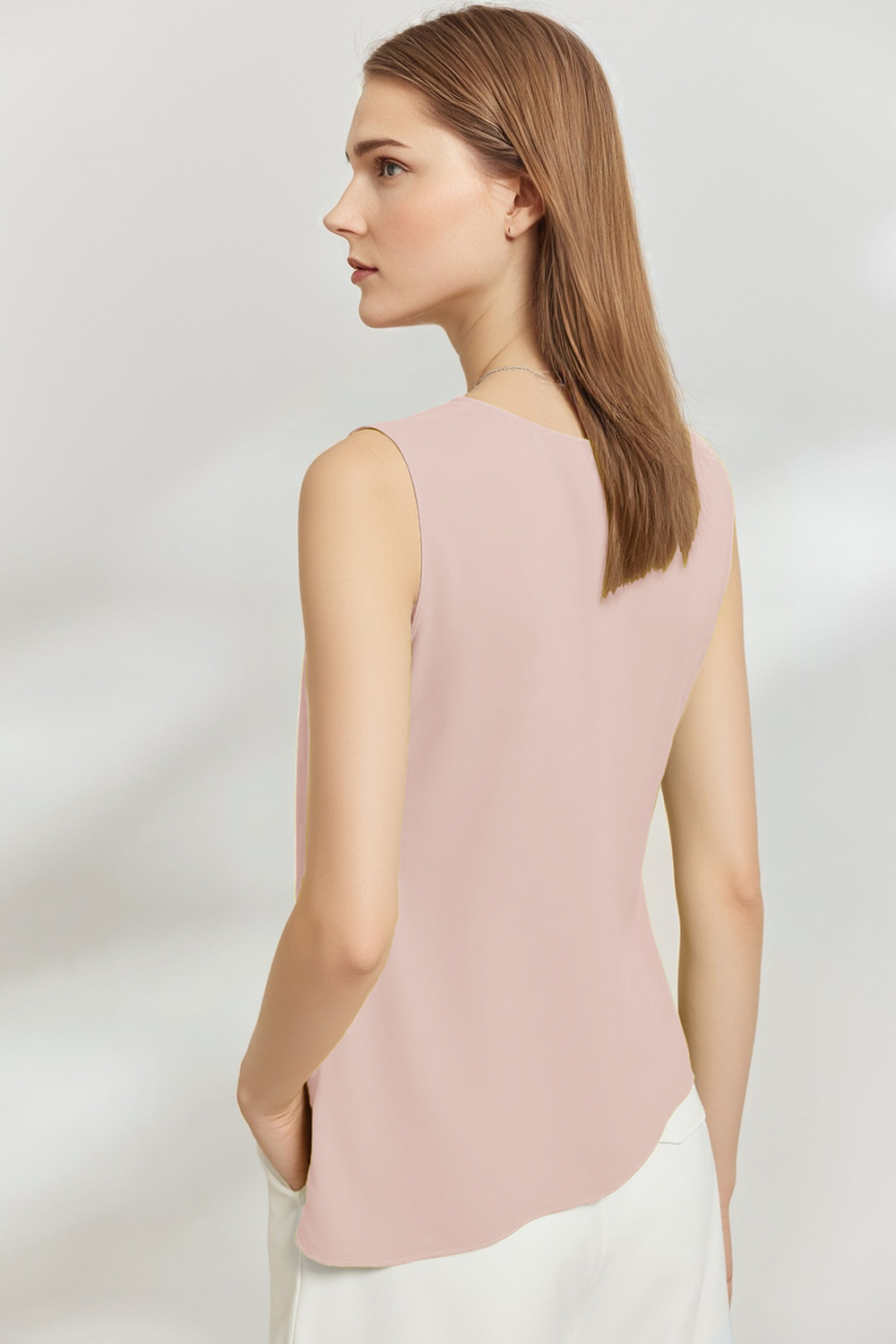 V-neck Twist Chiffon Top