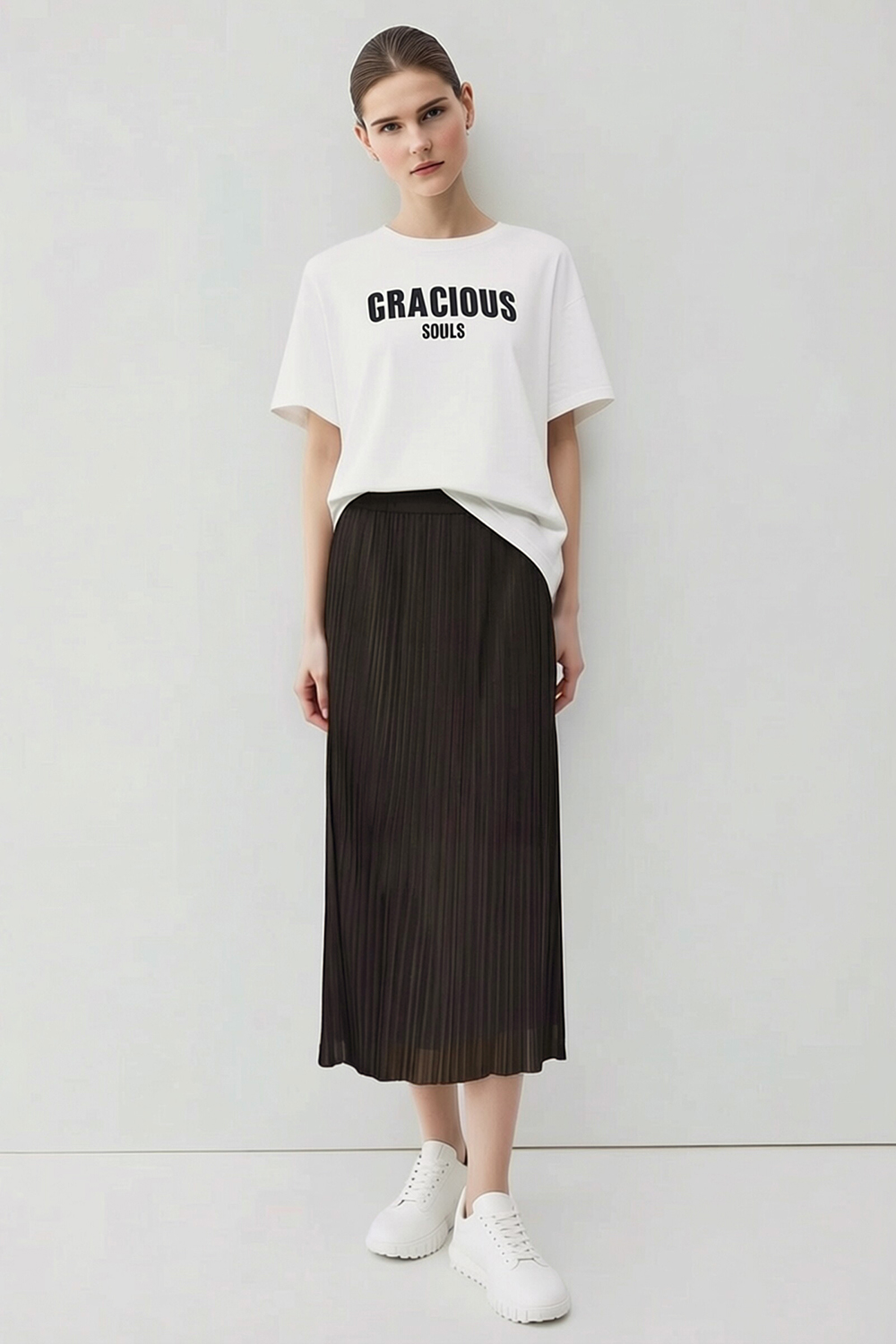 Elastic Pleated Skirt