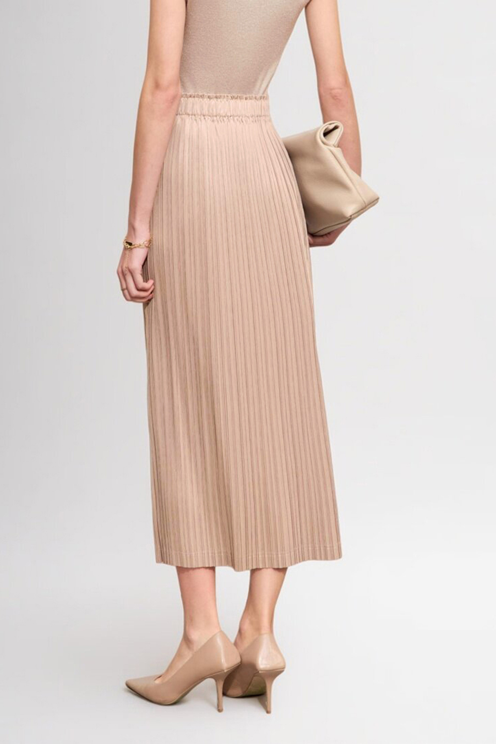 Elastic Pleated Skirt