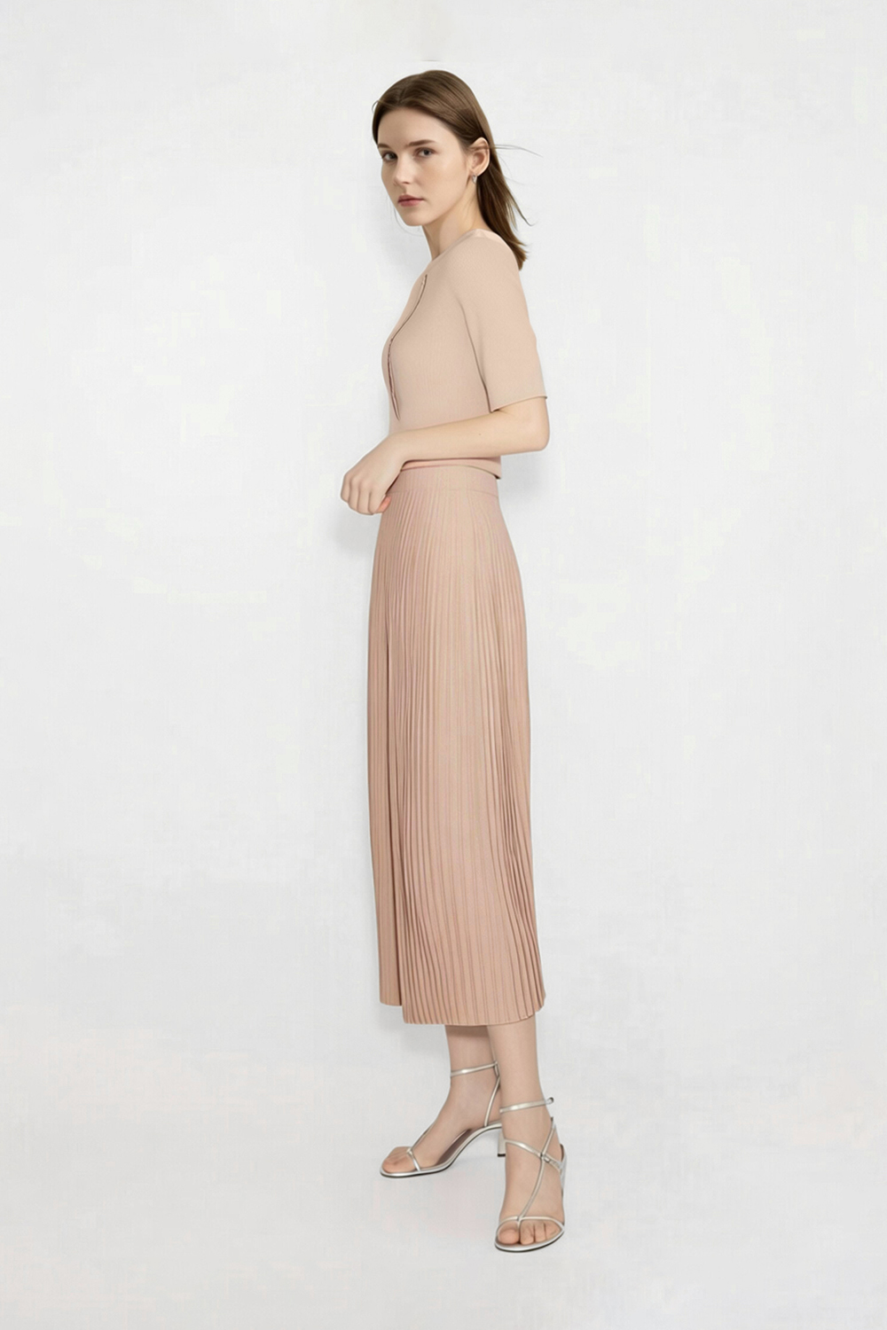 Elastic Pleated Skirt