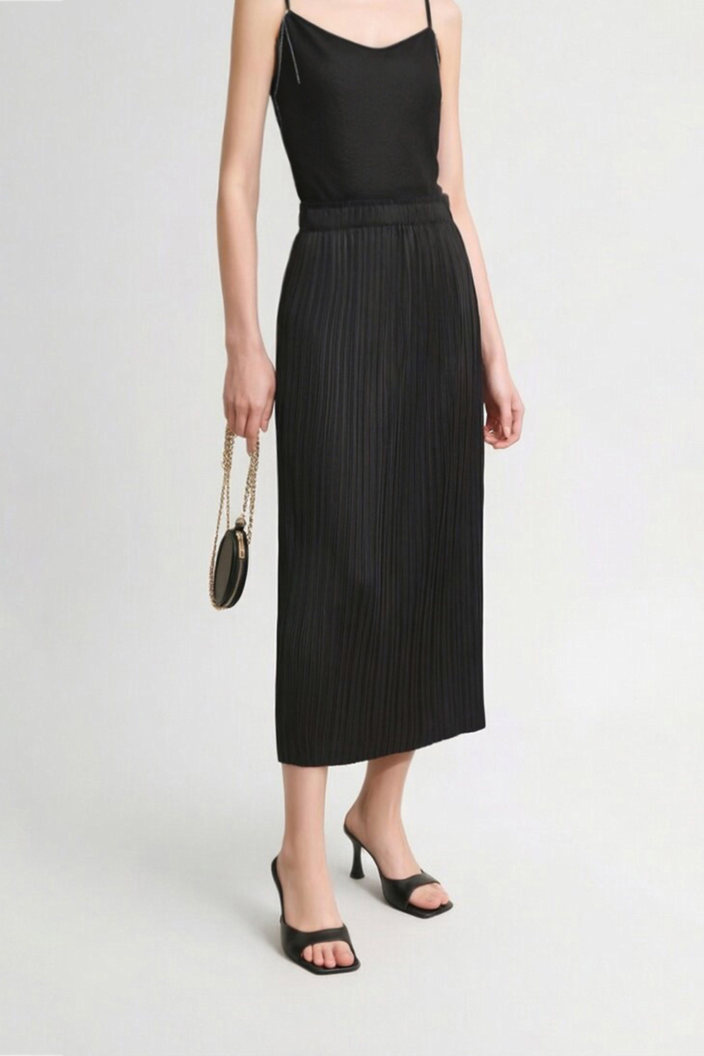 Elastic Pleated Skirt