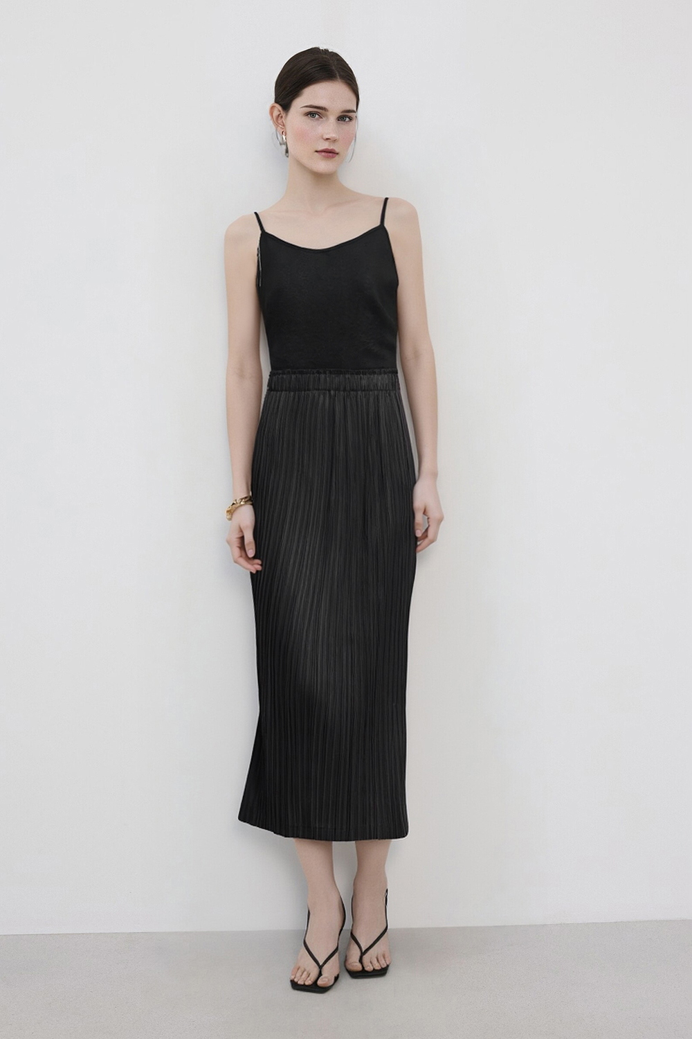 Elastic Pleated Skirt