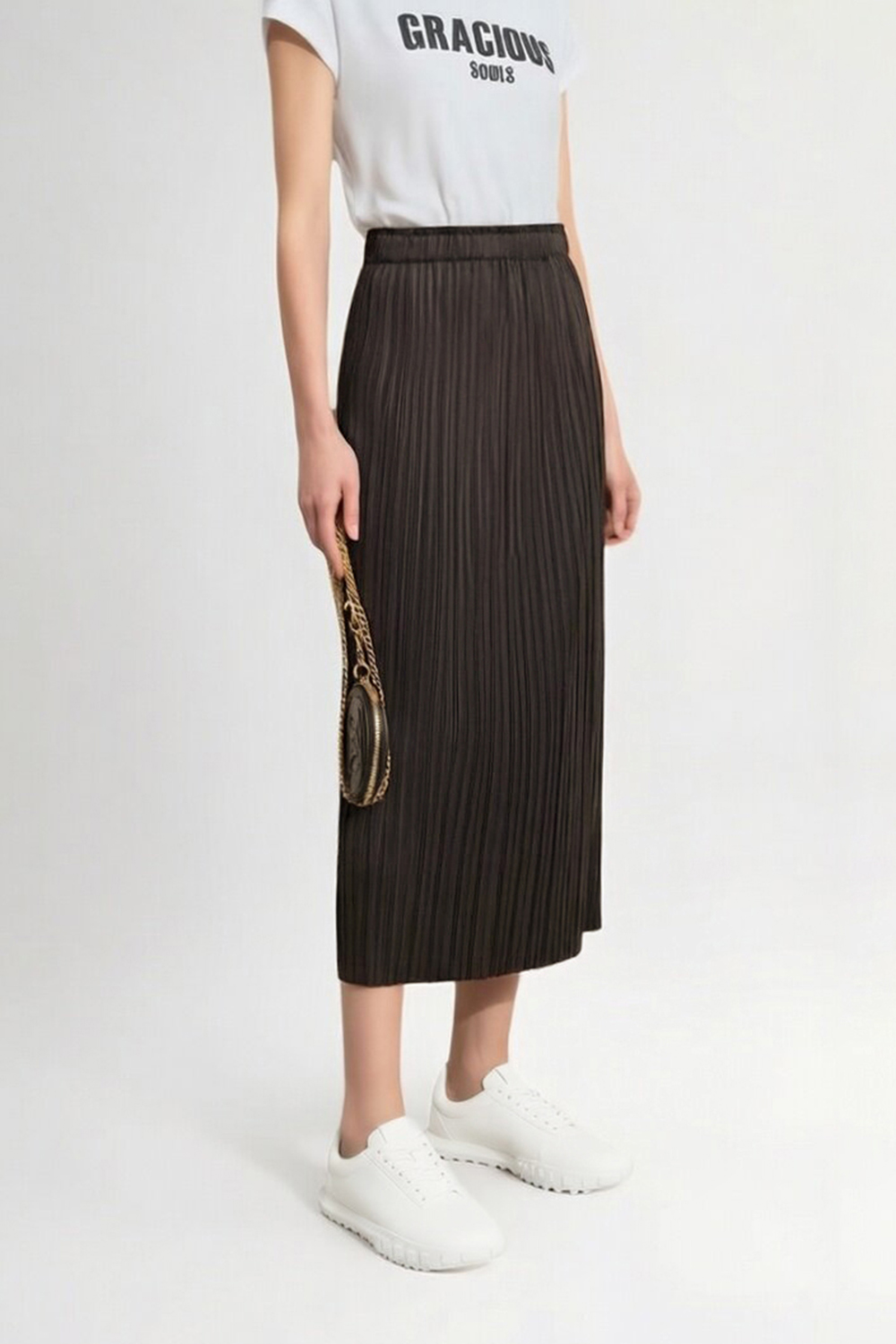 Elastic Pleated Skirt