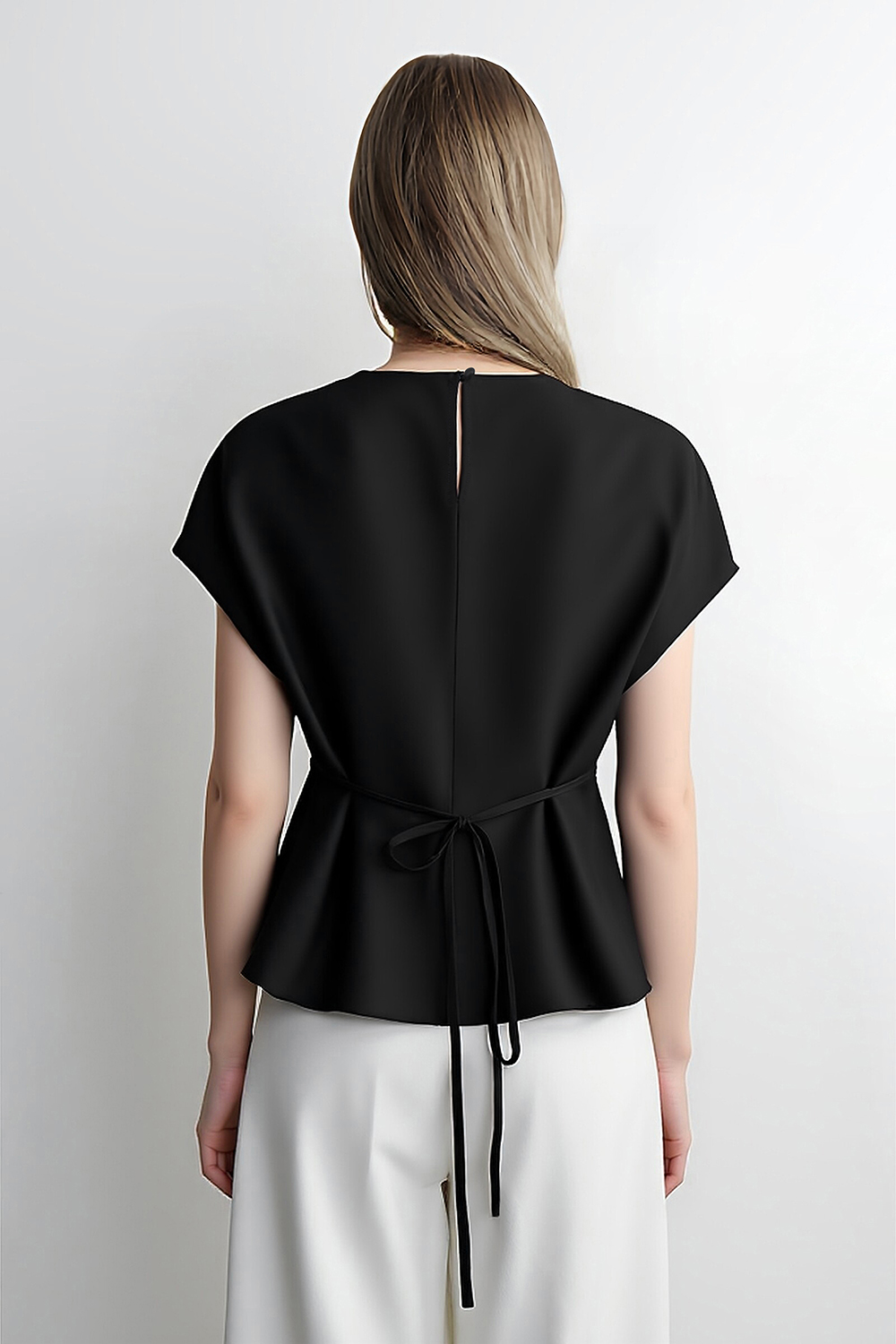 Lace Spliced Silk Top|AMII