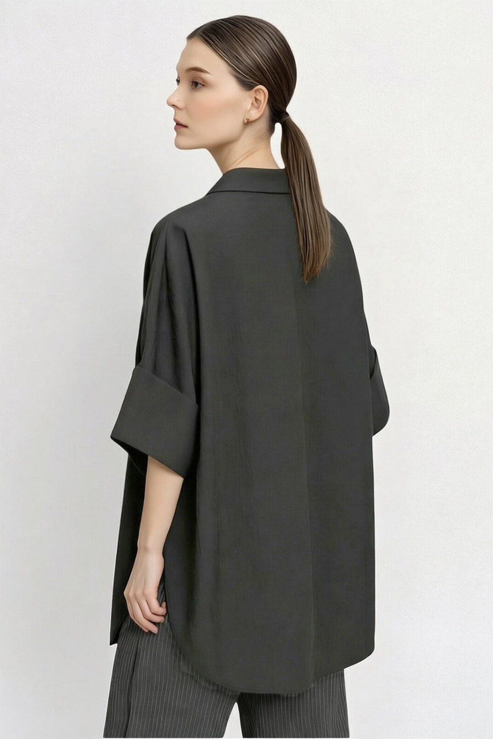 Lapel Shirt with Turned Cuffs