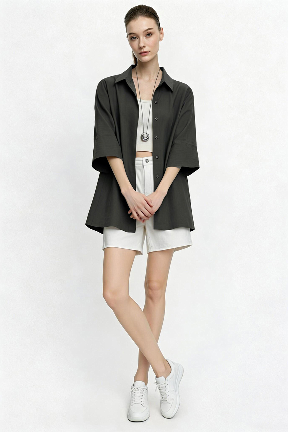 Lapel Shirt with Turned Cuffs