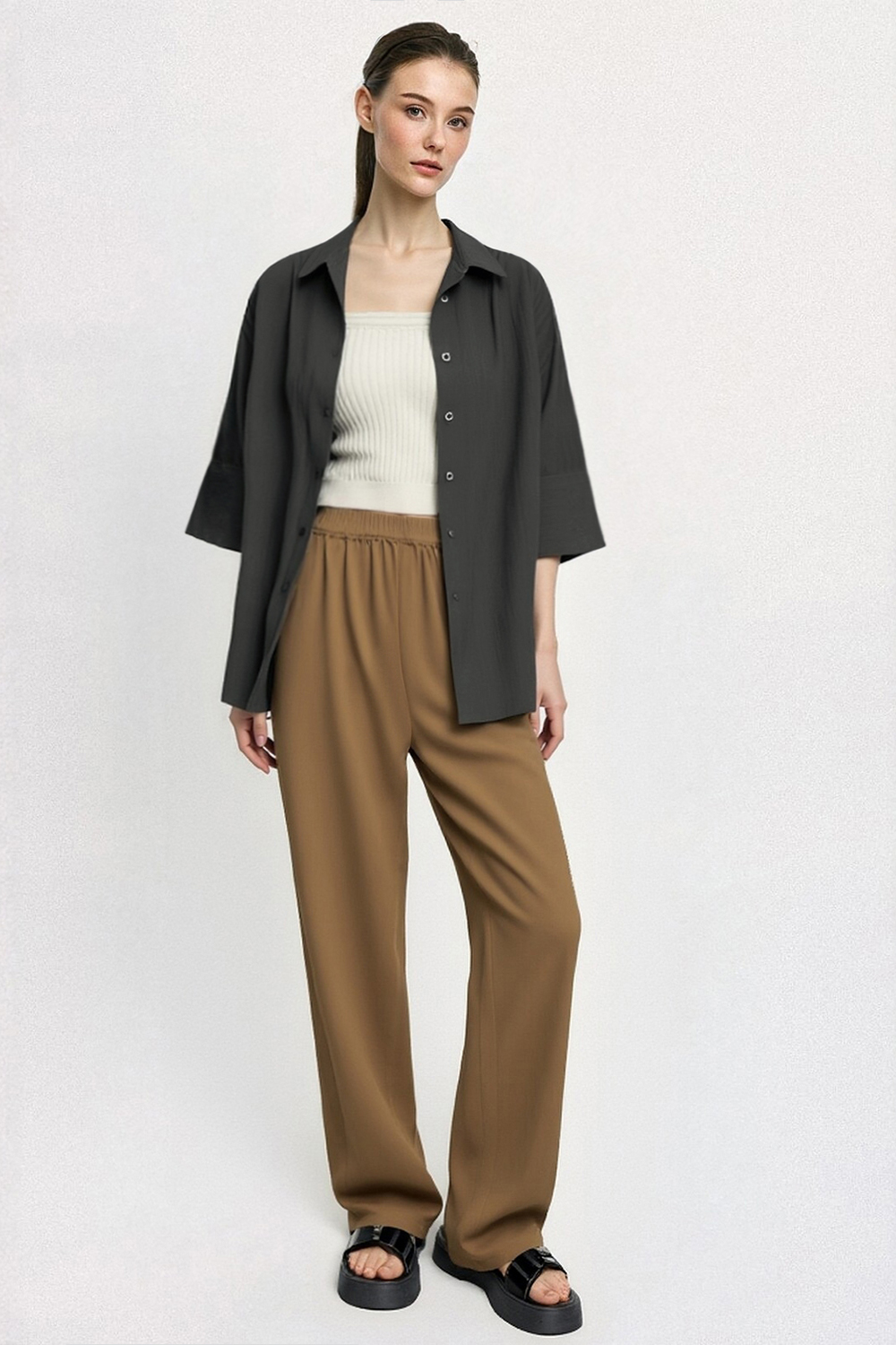 Lapel Shirt with Turned Cuffs