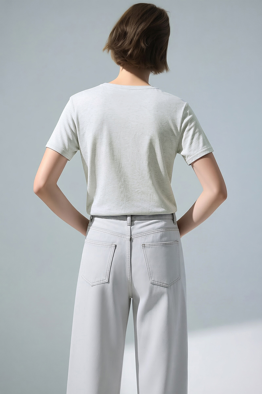 Hotfix Rhinestone Pocket Crew Neck T-shirt