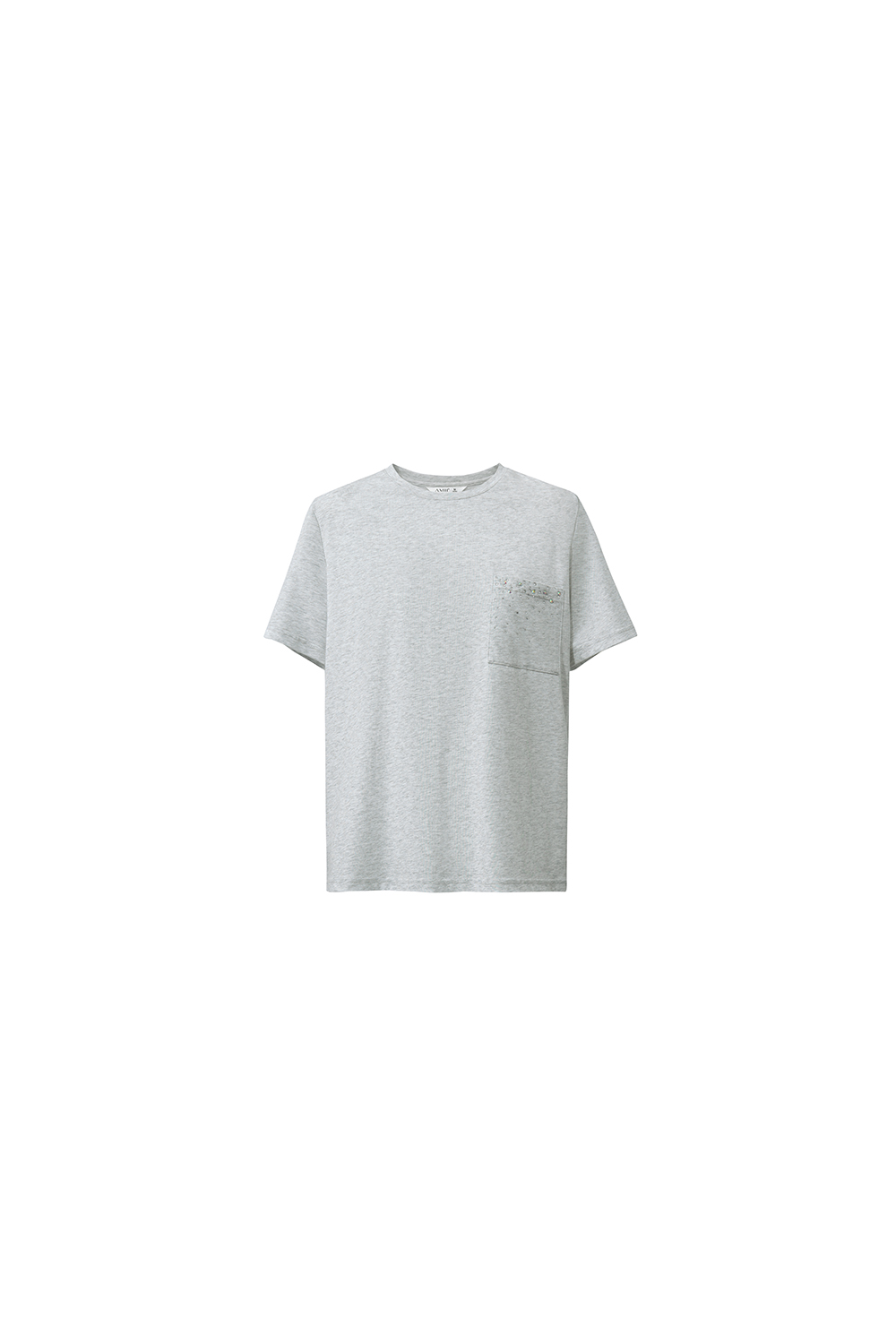 Hotfix Rhinestone Pocket Crew Neck T-shirt