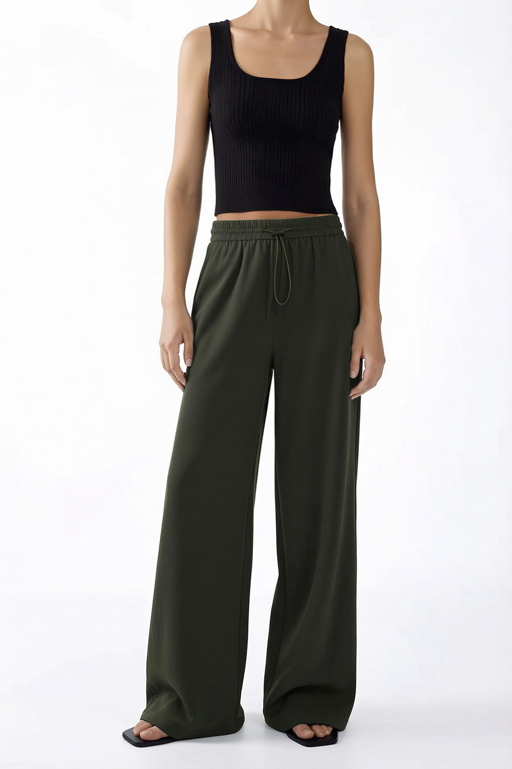 Elastic Waist Casual Pants