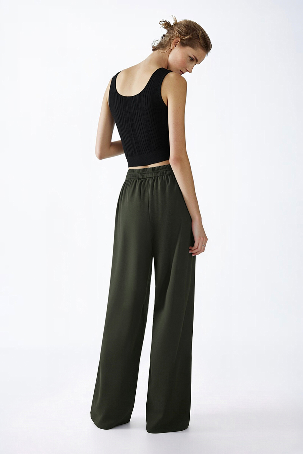 Elastic Waist Casual Pants