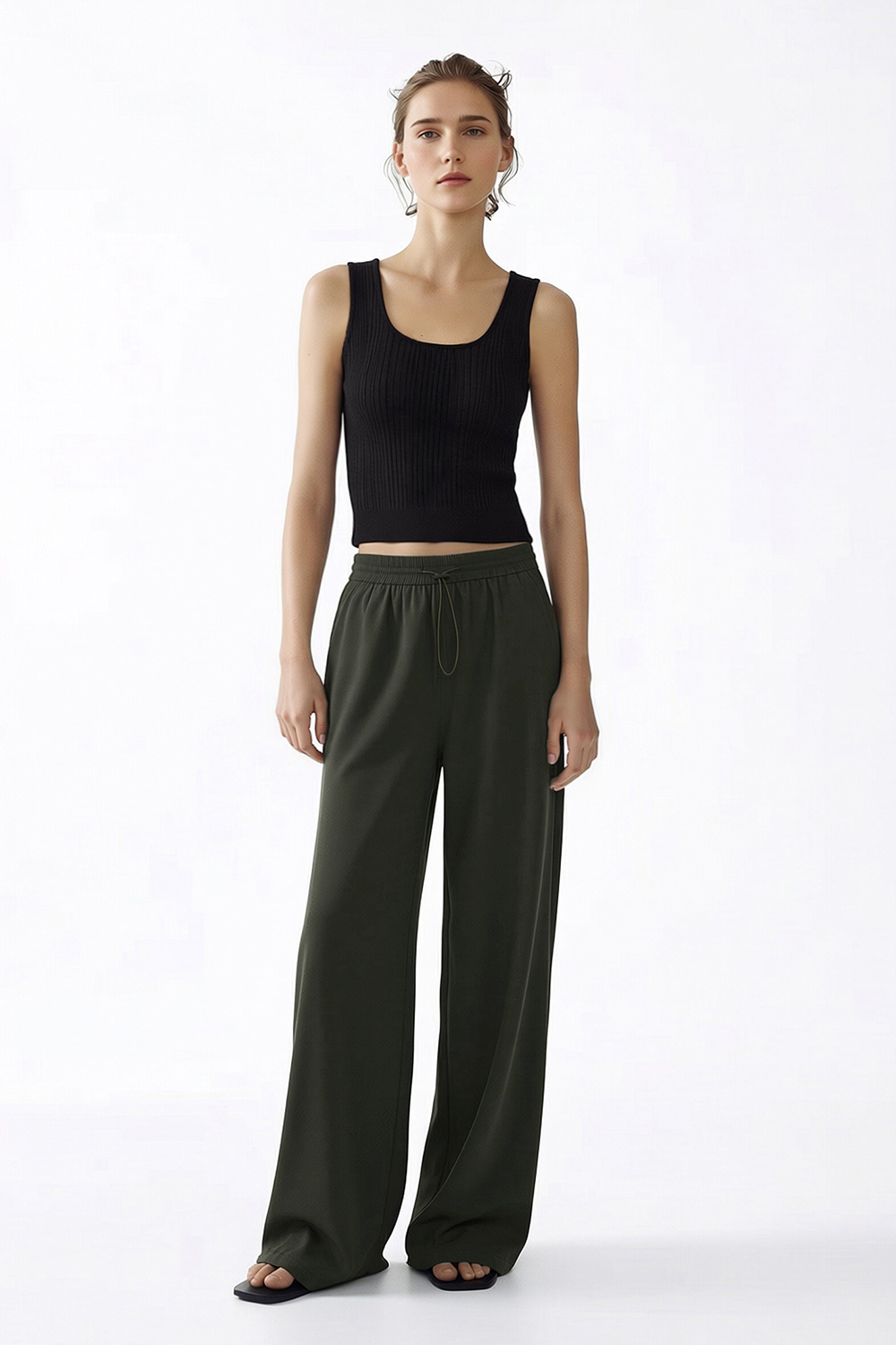Elastic Waist Casual Pants