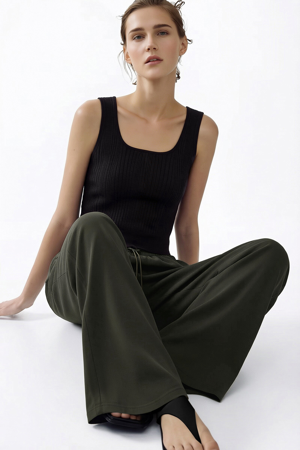 Elastic Waist Casual Pants