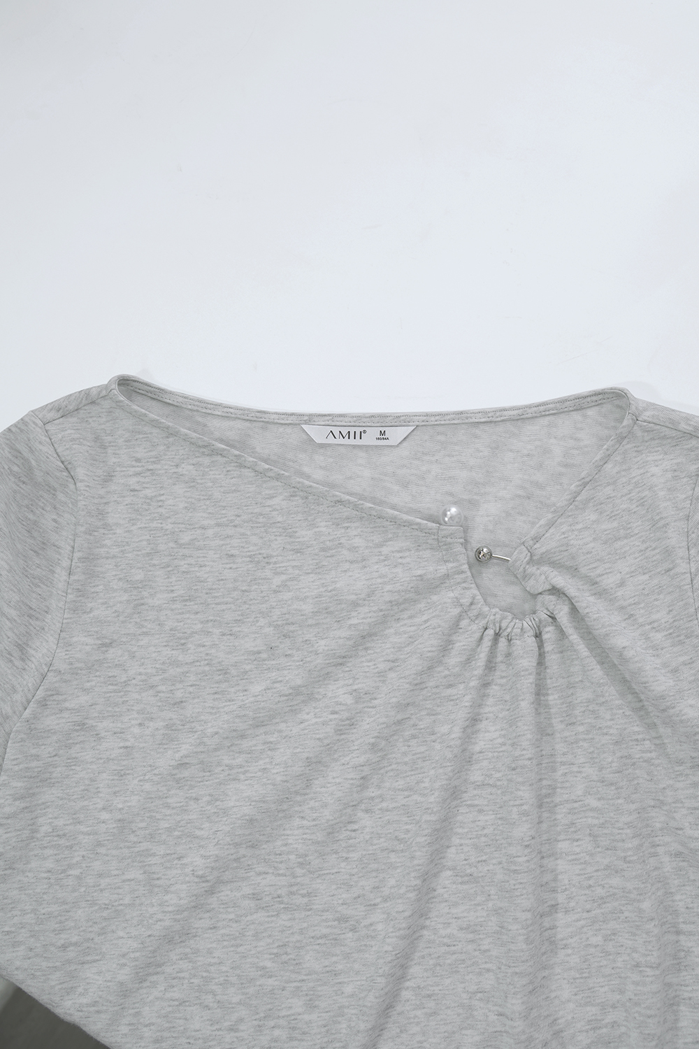 Irregular Neck Ruffle T-shirt