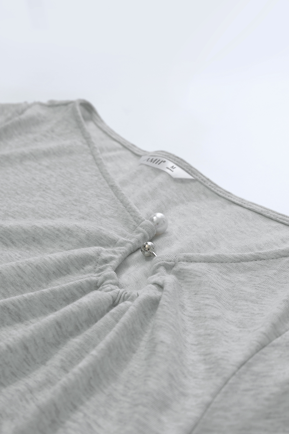 Irregular Neck Ruffle T-shirt
