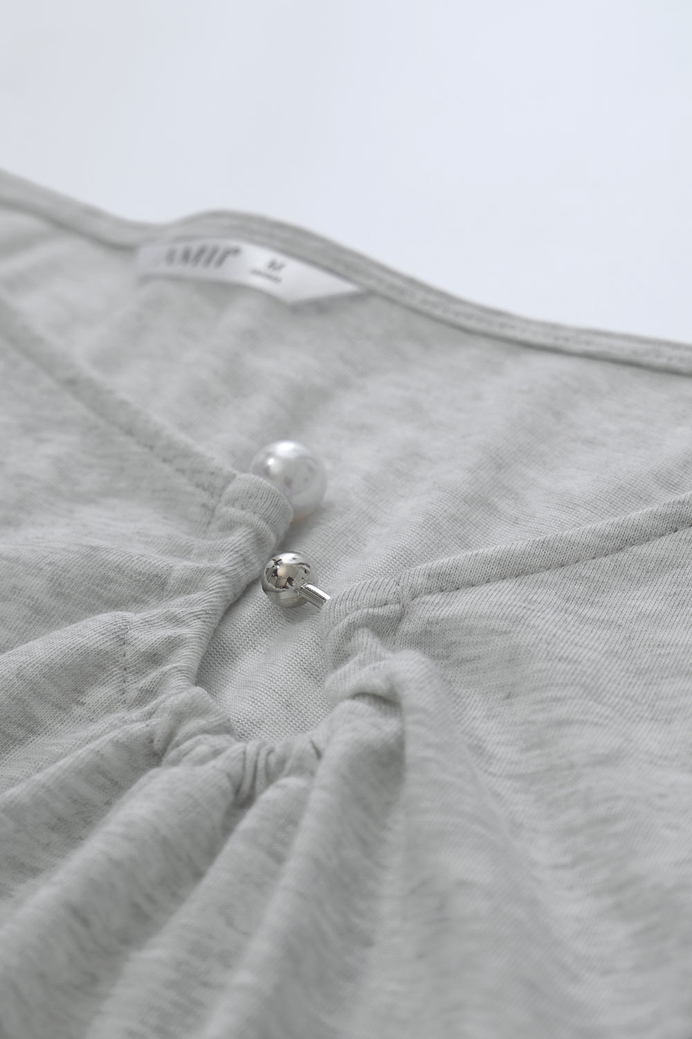 Irregular Neck Ruffle T-shirt