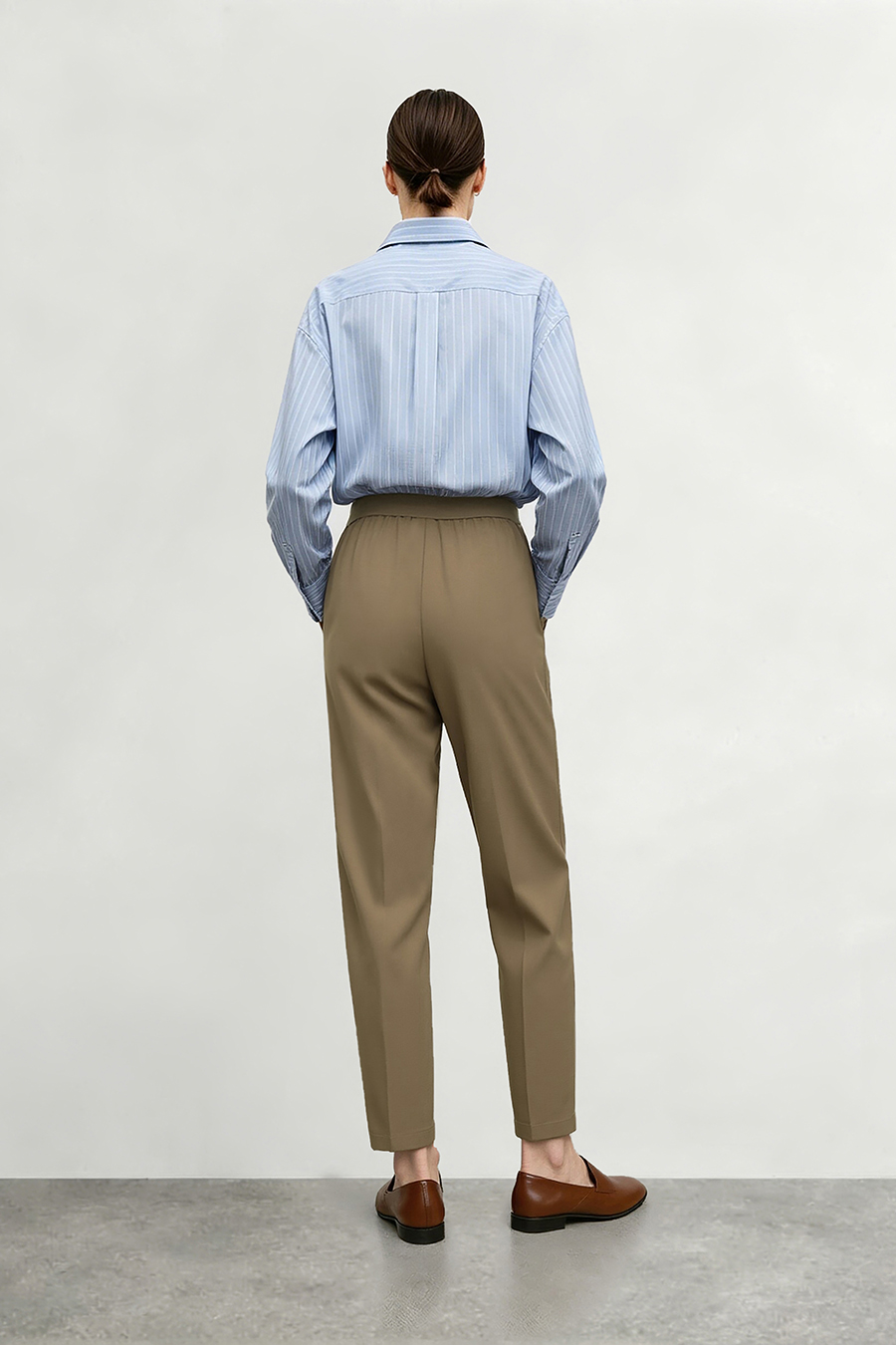 Elastic Waist Tapered Casual Pants | AMII