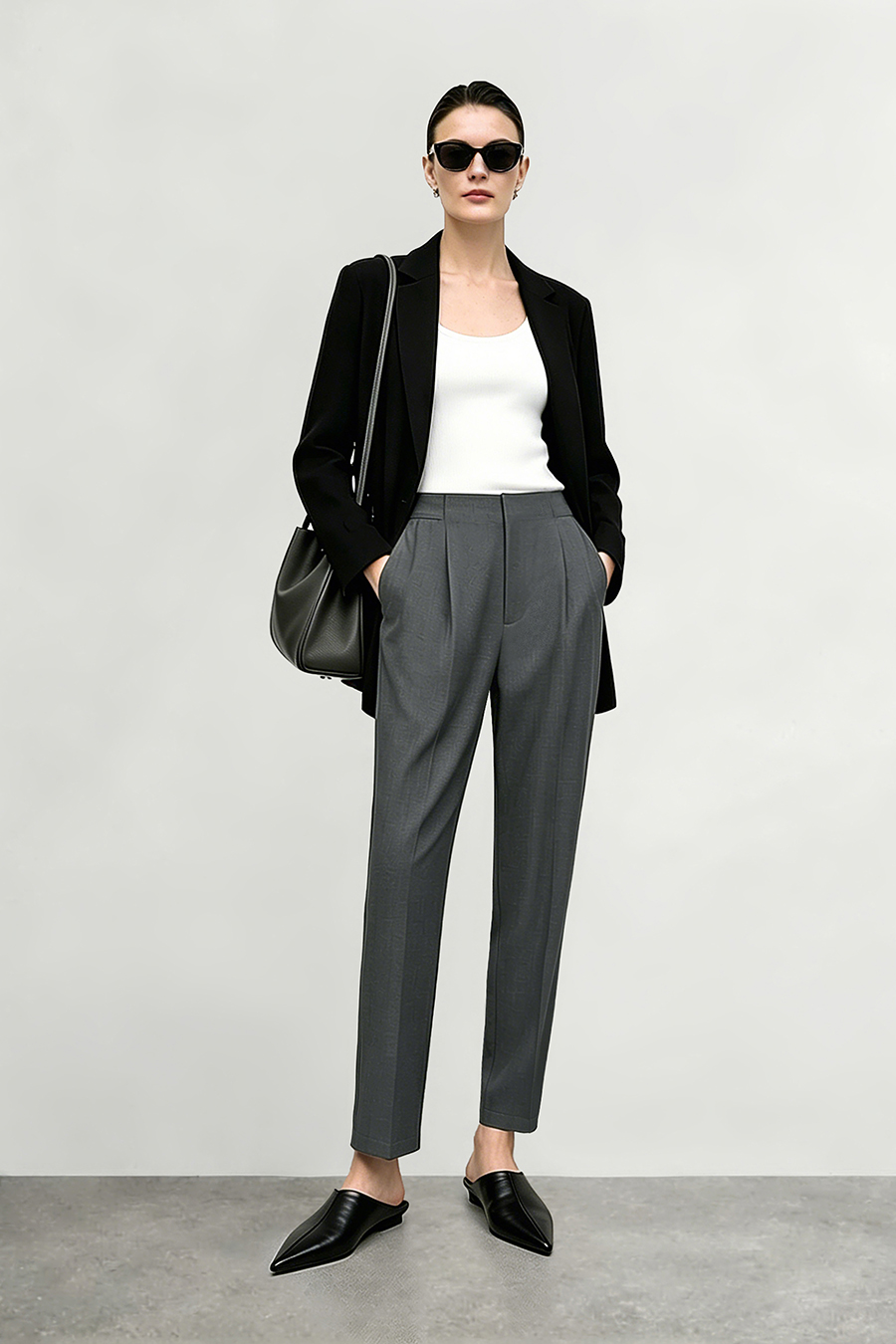 Elastic Waist Tapered Casual Pants | AMII