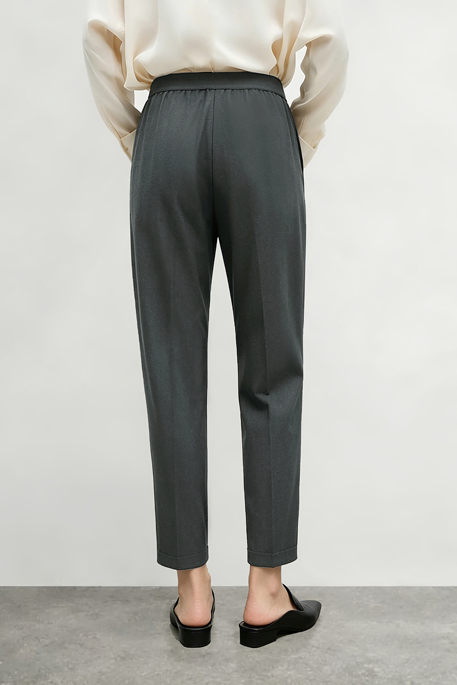 Elastic Waist Tapered Casual Pants | AMII