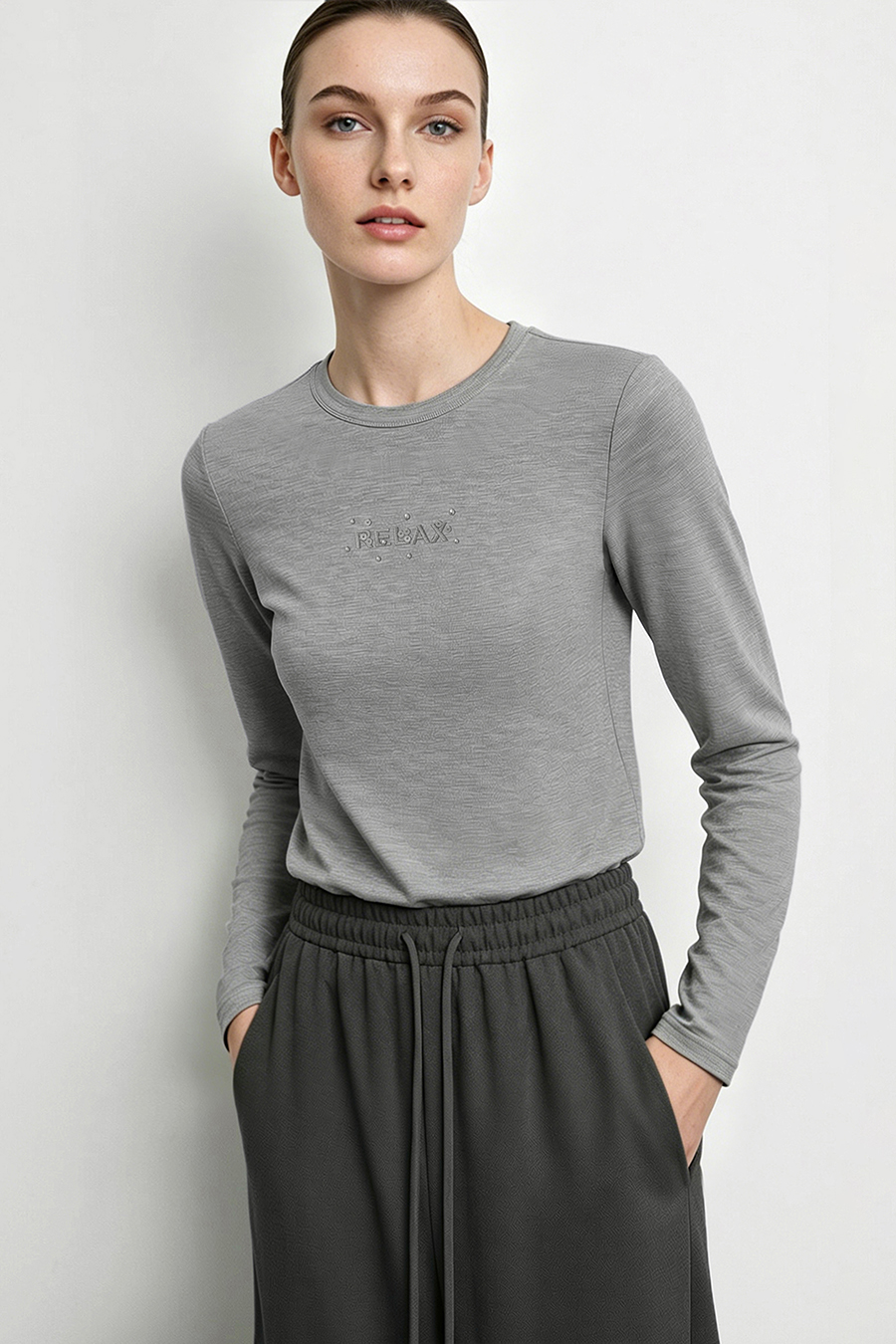 Letter Embroidery Beaded T-Shirt|AMII