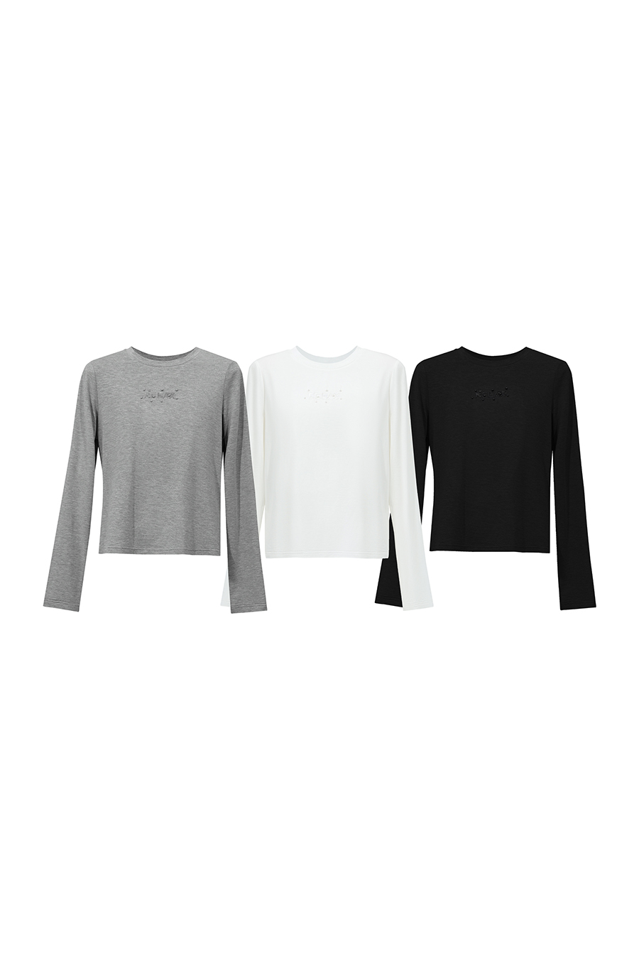 Letter Embroidery Beaded T-Shirt|AMII