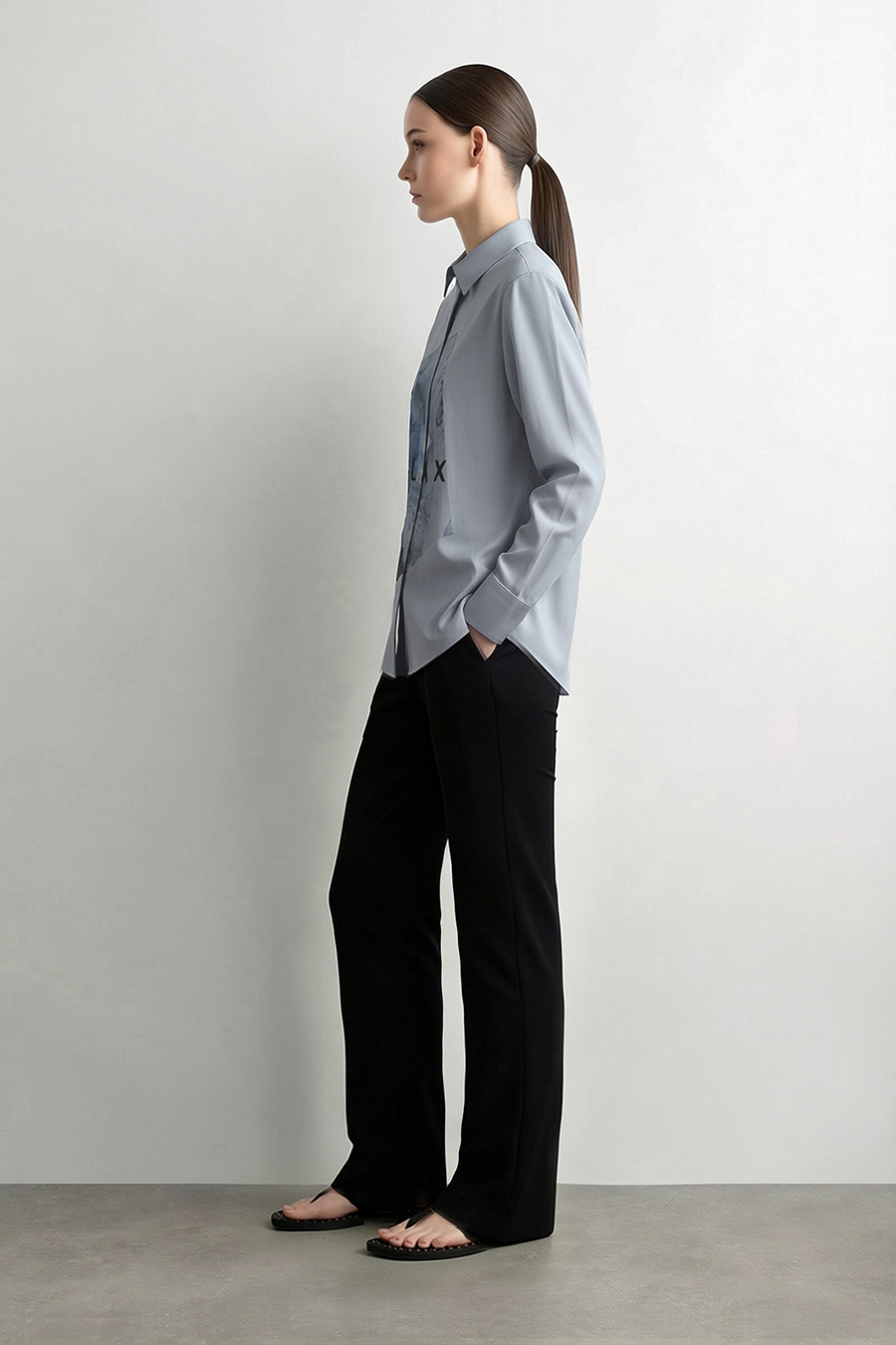 Abstract Letter Print Shirt|AMII