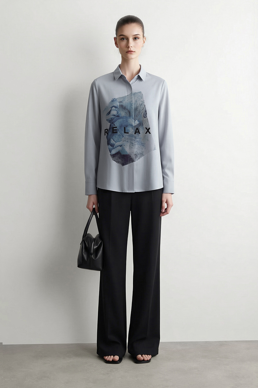 Abstract Letter Print Shirt|AMII