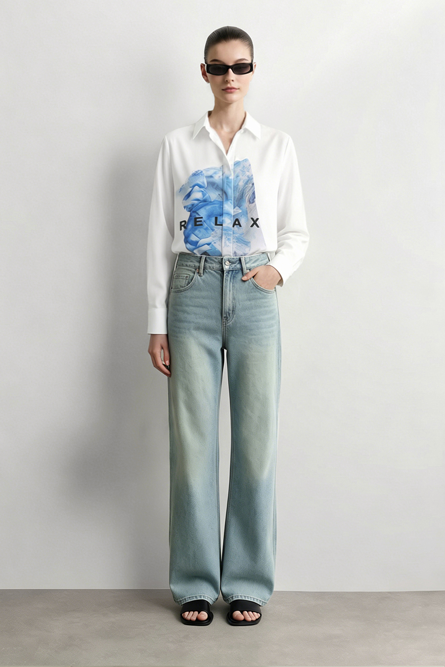 Abstract Letter Print Shirt|AMII