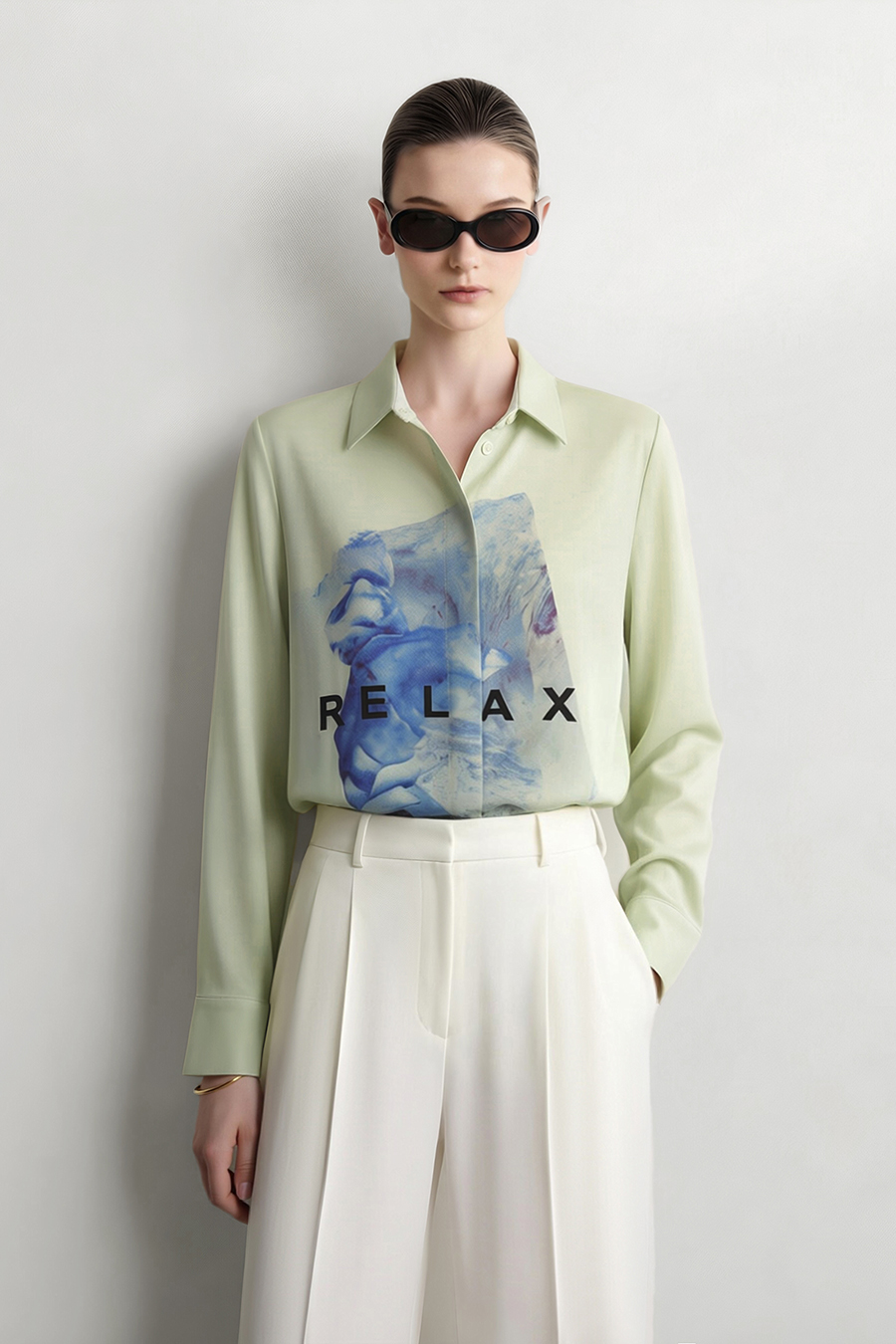 Abstract Letter Print Shirt|AMII