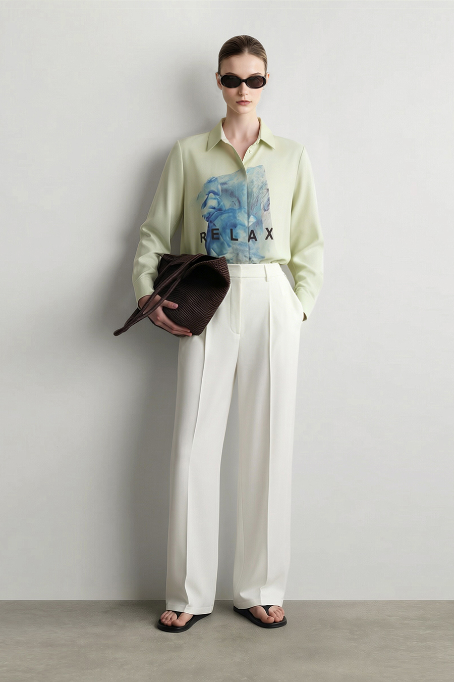 Abstract Letter Print Shirt|AMII