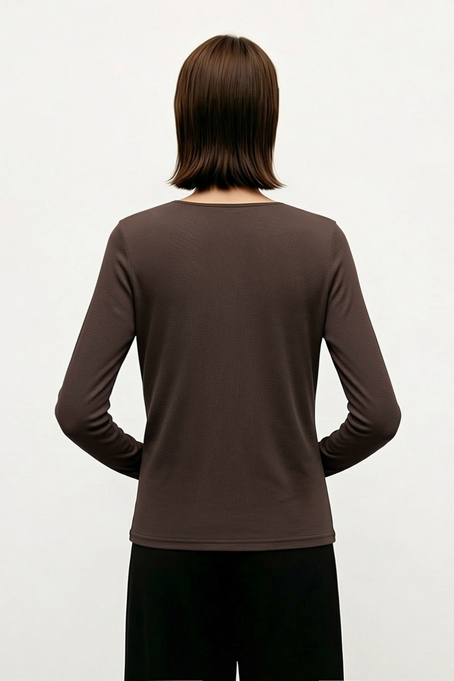 Draped Neck Ruched Mesh Tee | AMII