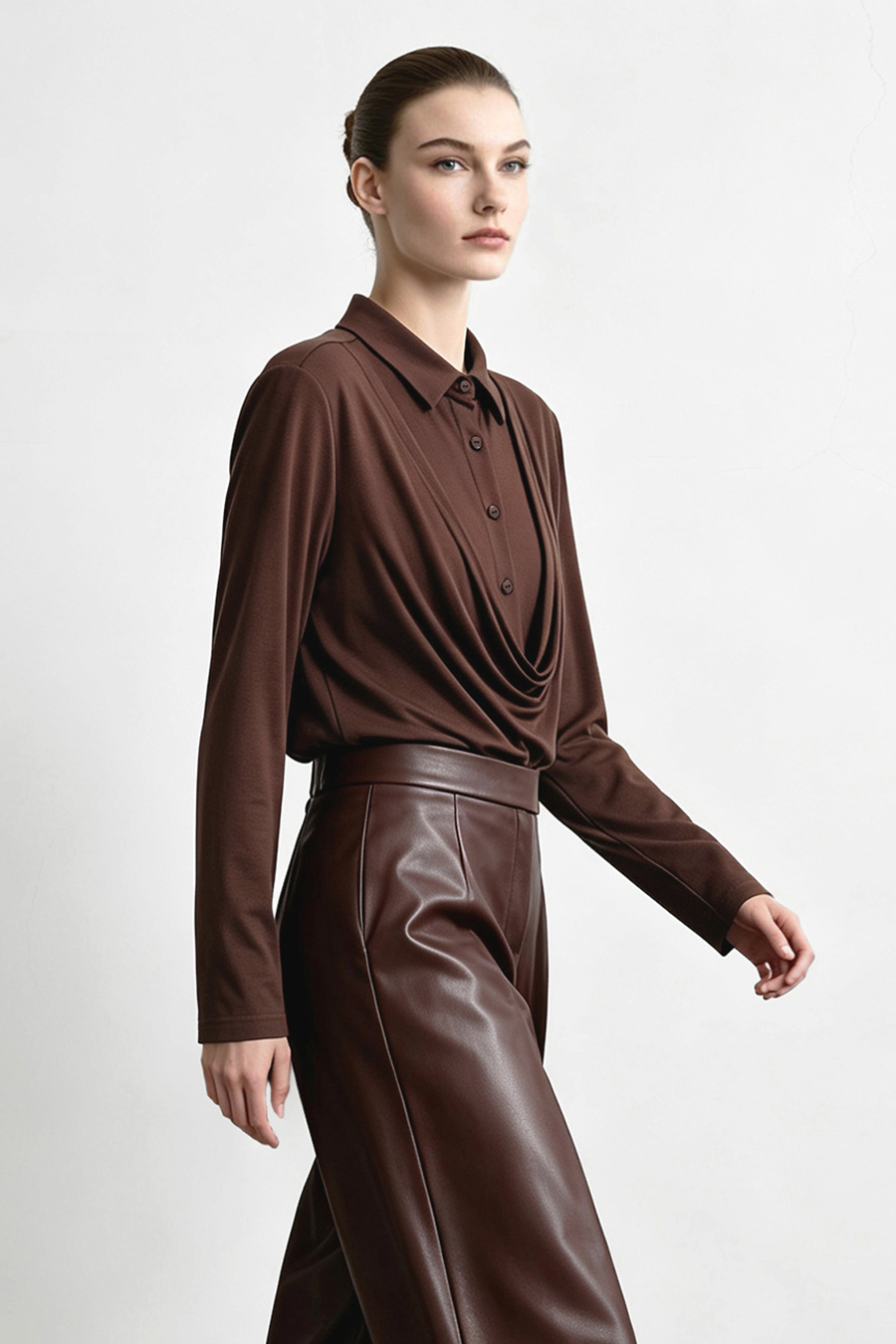 Modal faux‑two‑piece T‑shirt|AMII