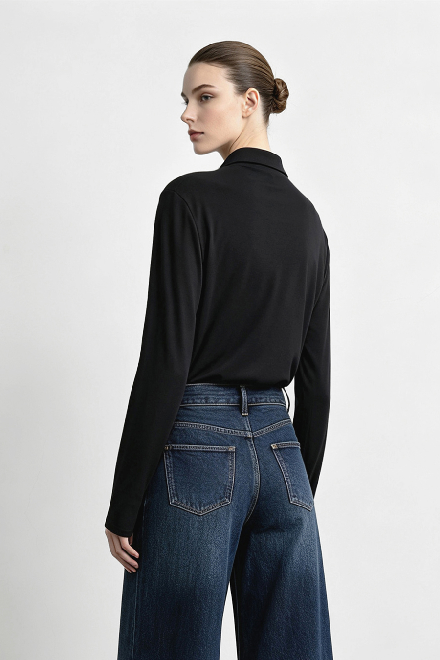 Modal faux‑two‑piece T‑shirt|AMII