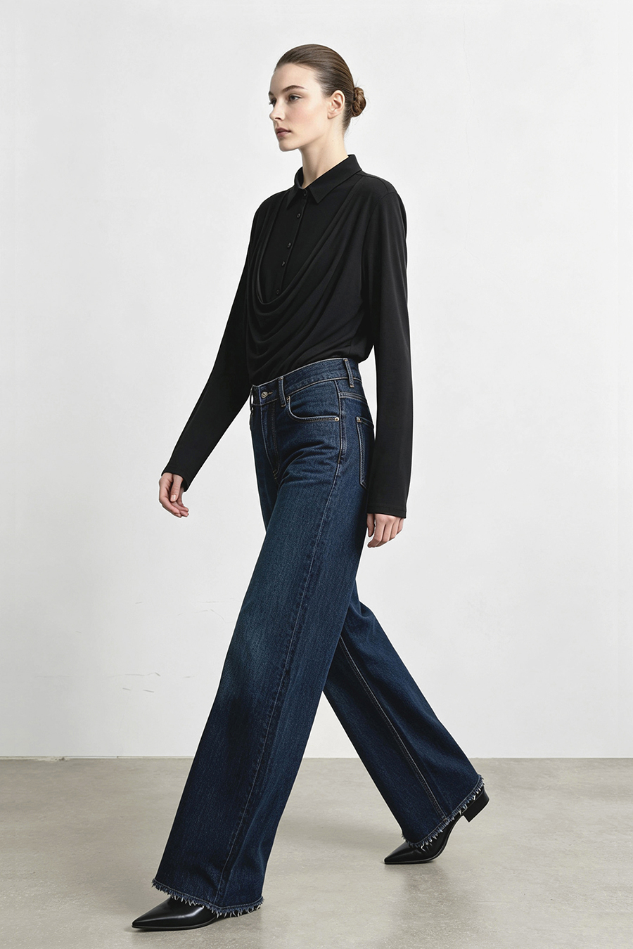 Modal faux‑two‑piece T‑shirt|AMII