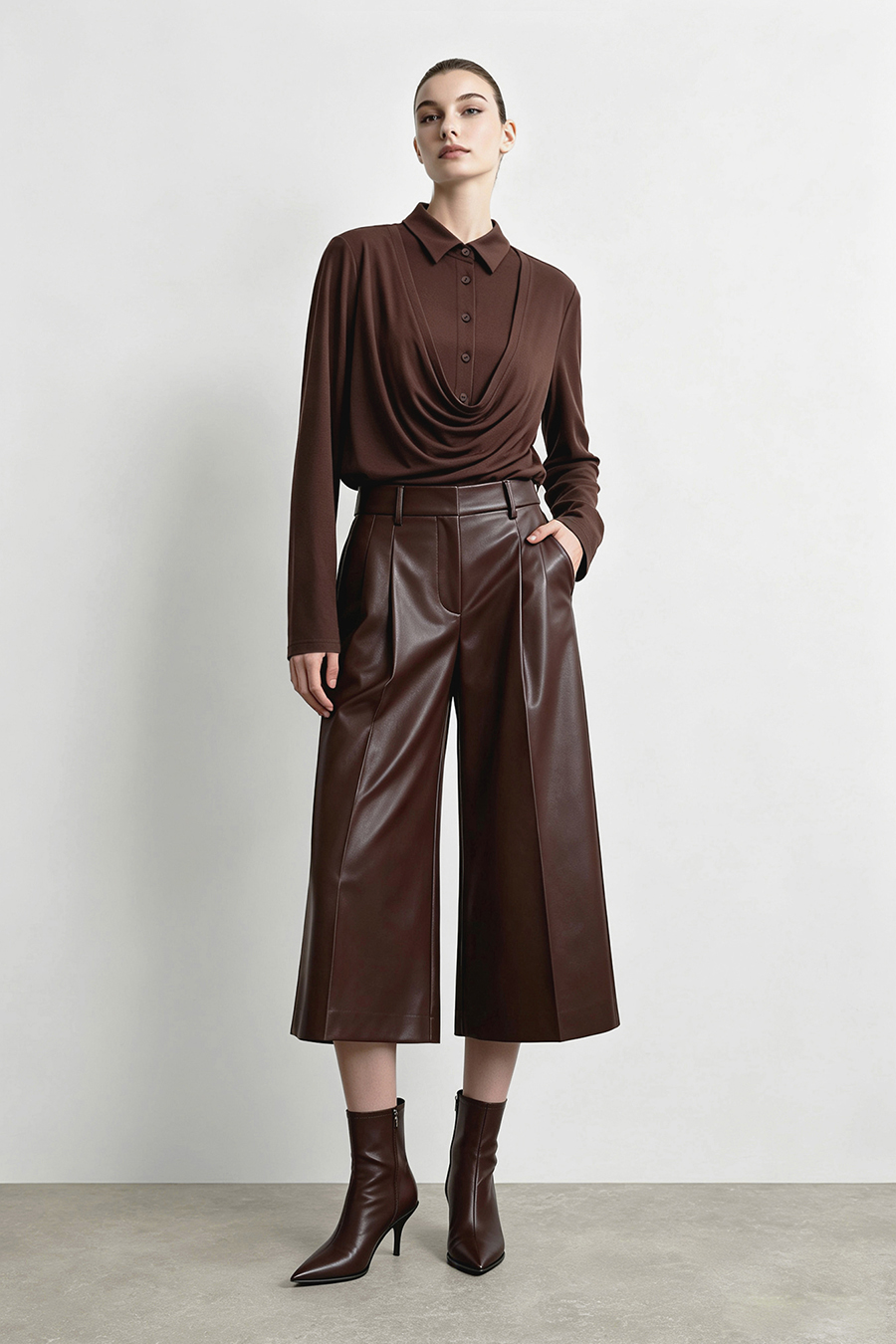 Modal faux‑two‑piece T‑shirt|AMII