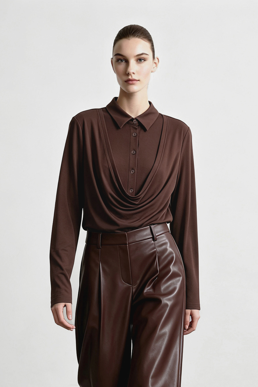 Modal faux‑two‑piece T‑shirt|AMII
