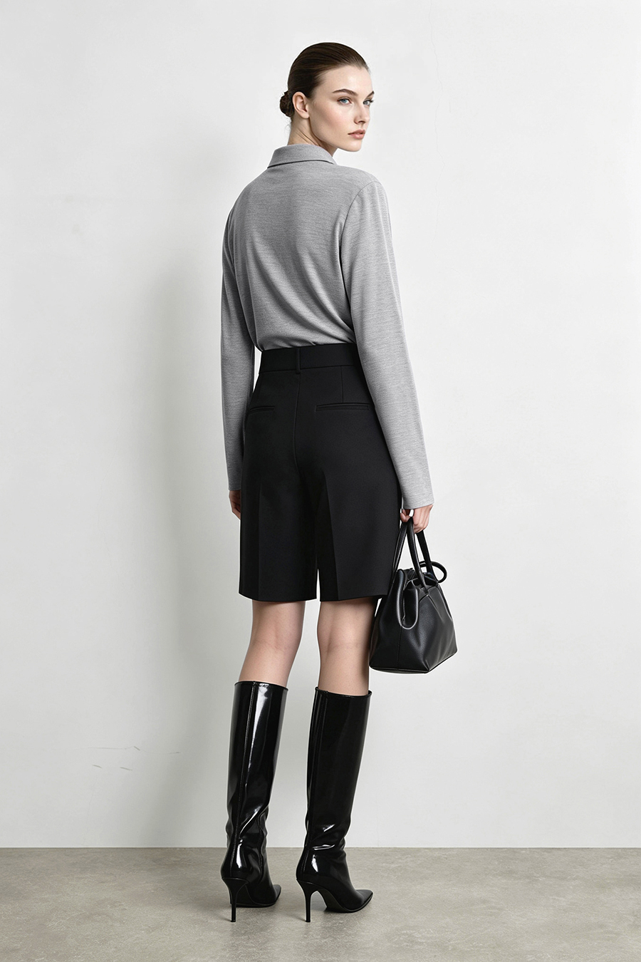 Modal faux‑two‑piece T‑shirt|AMII