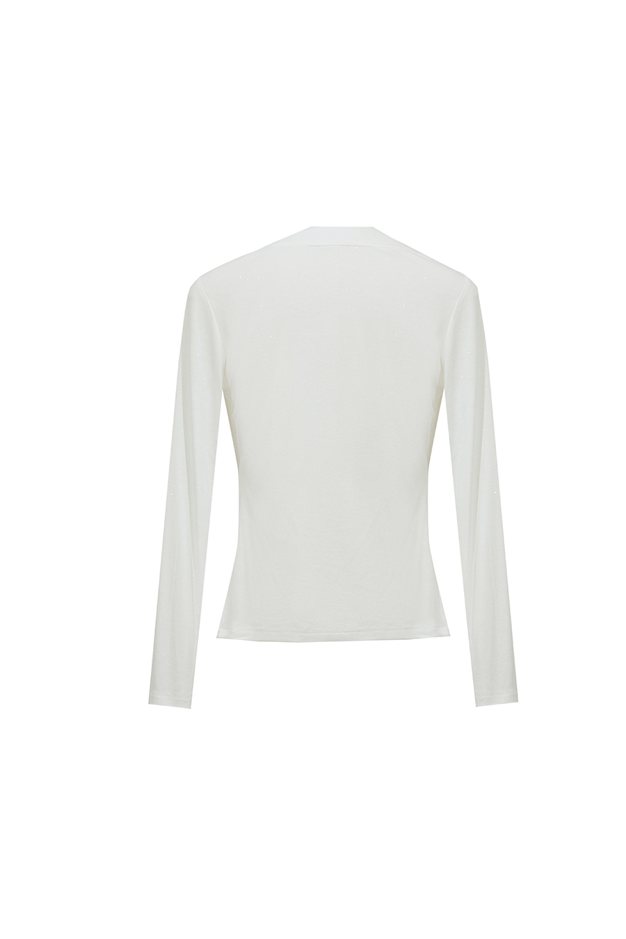 V-Neck Silver Foil Print Tee | AMII