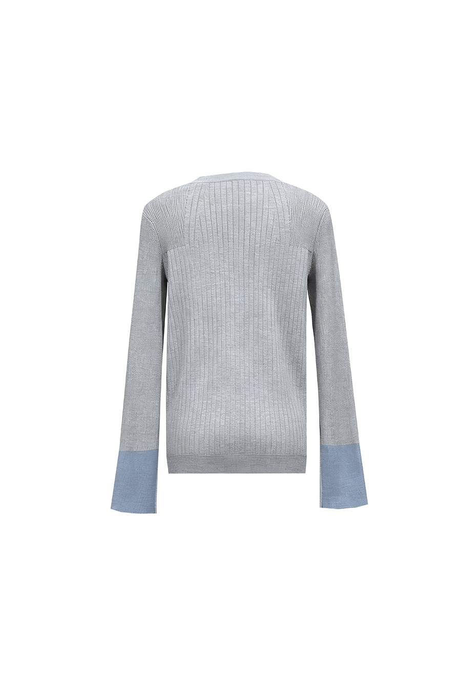Contrast Spliced Crew Neck Sweater | AMII
