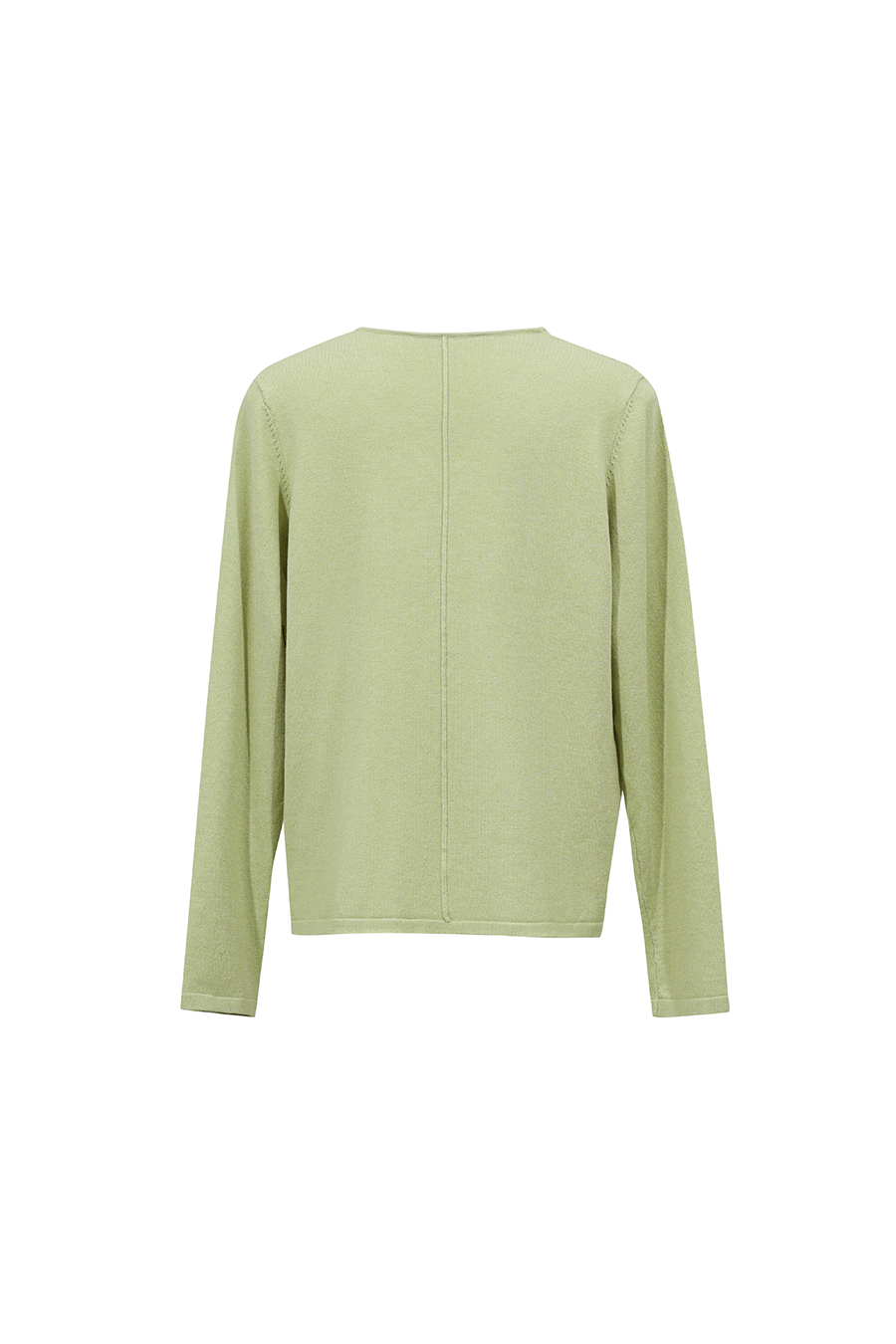 V‑neck button gathered sweater|AMII