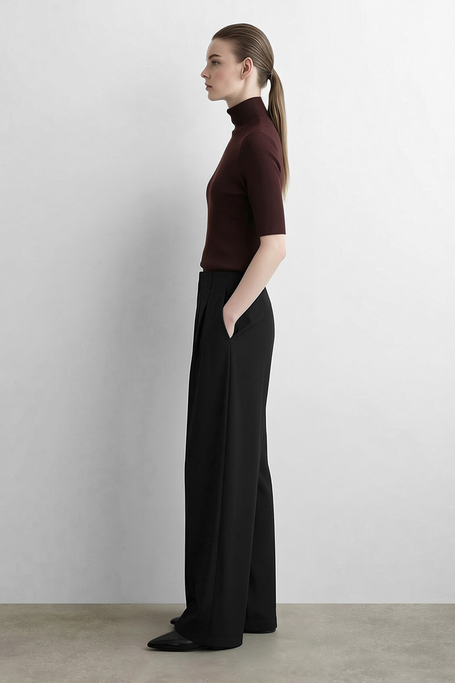 Commuter Wide Leg Casual Pants | AMII