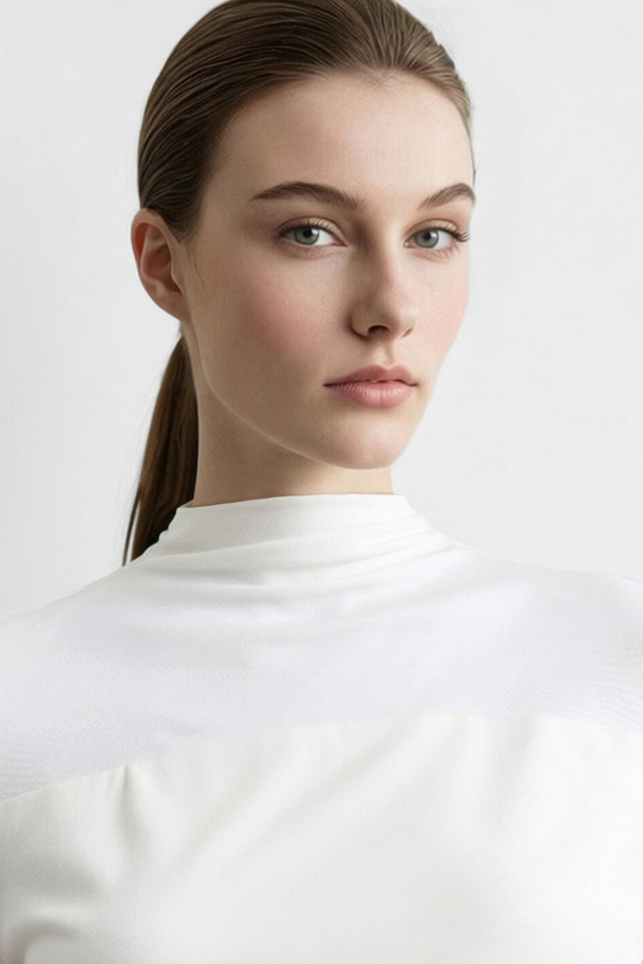 Mesh spliced velvet T‑shirt|AMII
