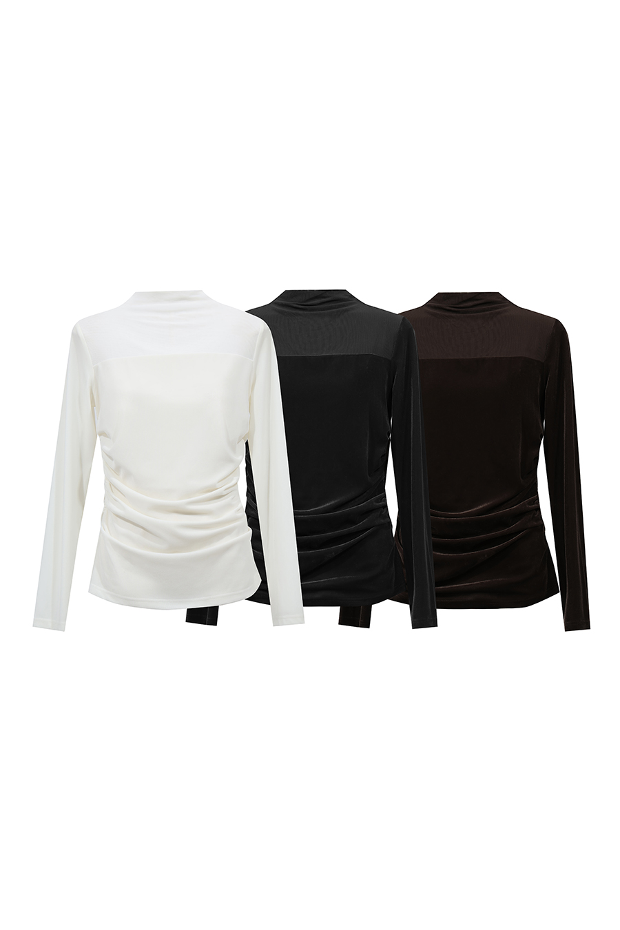 Mesh spliced velvet T‑shirt|AMII